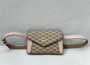 Michael Kors Brown Canvas MK Printed Fanny Belt Bag